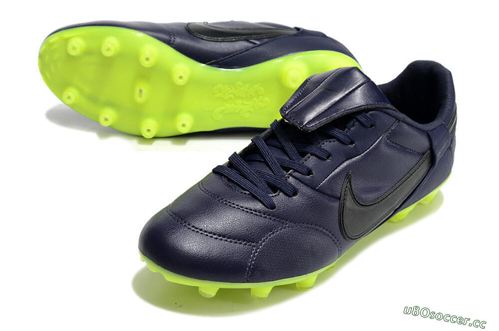 Men's Nike Premier 3 FG Firm Ground Low-Tops Football Boots - Blue/Black/Green 3