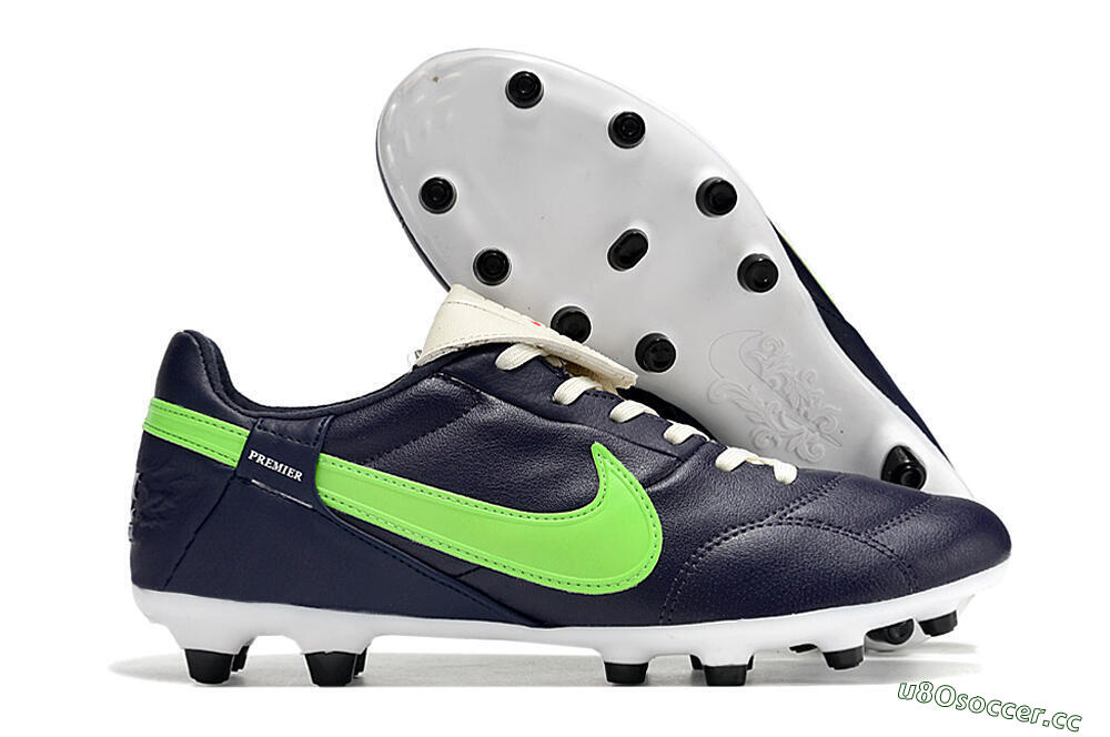 Men's Nike Premier 3 FG Firm Ground Low-Tops Football Boots - Blue/Green 2