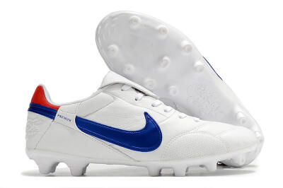 Men's Nike Premier 3 FG Firm Ground Low-Tops Football Boots - White/Blue/Red