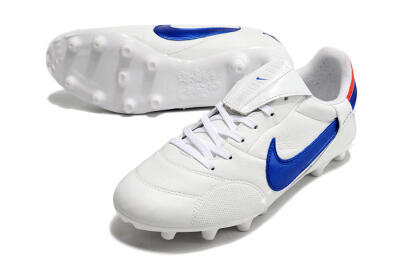 Men's Nike Premier 3 FG Firm Ground Low-Tops Football Boots - White/Blue/Red