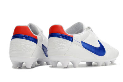 Men's Nike Premier 3 FG Firm Ground Low-Tops Football Boots - White/Blue/Red