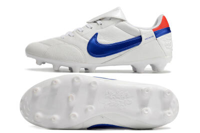 Men's Nike Premier 3 FG Firm Ground Low-Tops Football Boots - White/Blue/Red