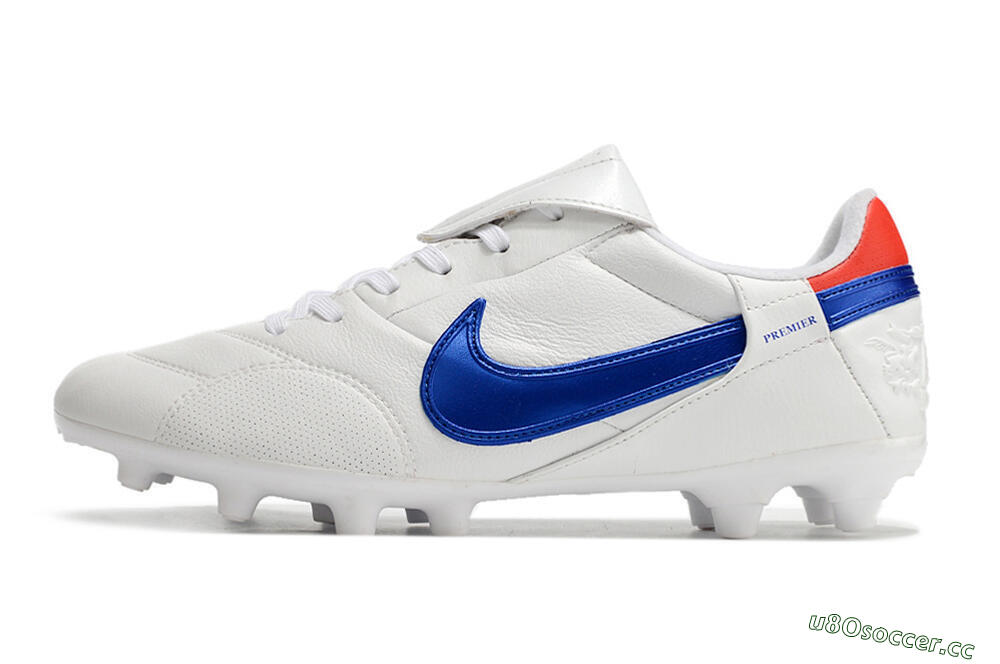 Men's Nike Premier 3 FG Firm Ground Low-Tops Football Boots - White/Blue/Red 0