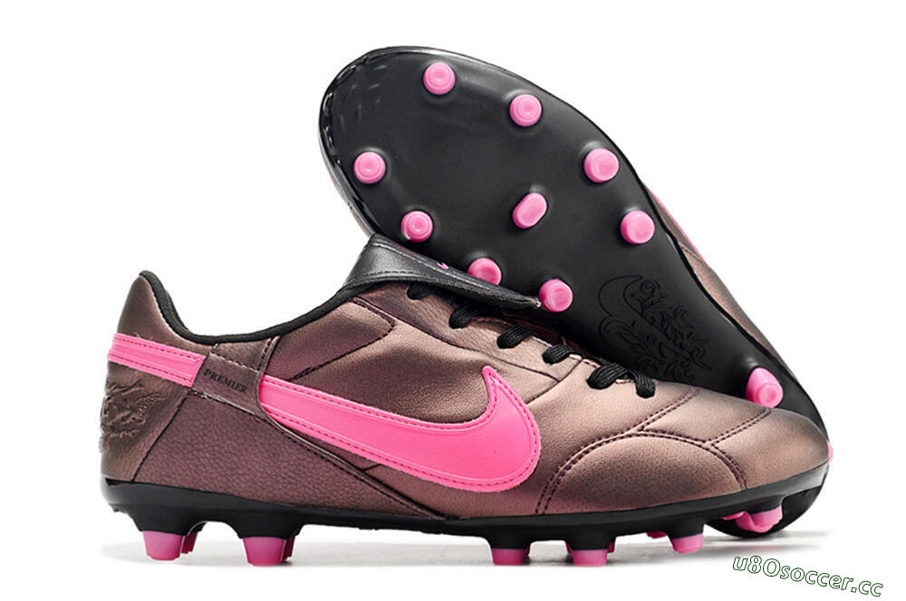 Men's Nike Premier 3 FG Firm Ground Low-Tops Football Boots - Brown/Pink/Black 2