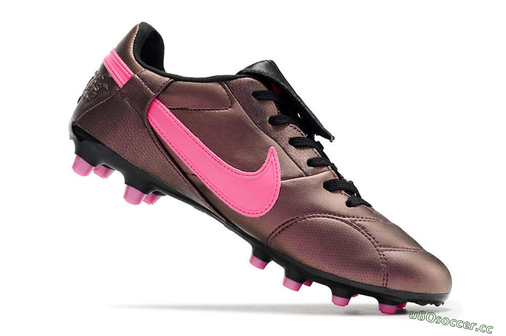 Men's Nike Premier 3 FG Firm Ground Low-Tops Football Boots - Brown/Pink/Black 4