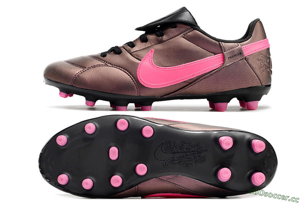 Men's Nike Premier 3 FG Firm Ground Low-Tops Football Boots - Brown/Pink/Black 1