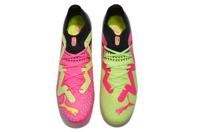 Men's Puma Future Ultimate MG Multi Ground Low-Tops Football Boots - Green/Pink/Black