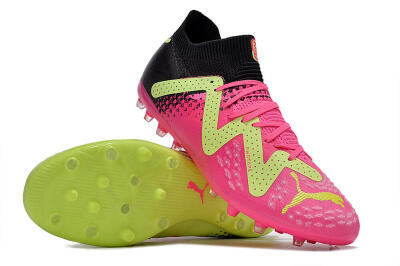 Men's Puma Future Ultimate MG Multi Ground Low-Tops Football Boots - Green/Pink/Black