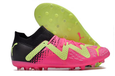 Men's Puma Future Ultimate MG Multi Ground Low-Tops Football Boots - Green/Pink/Black