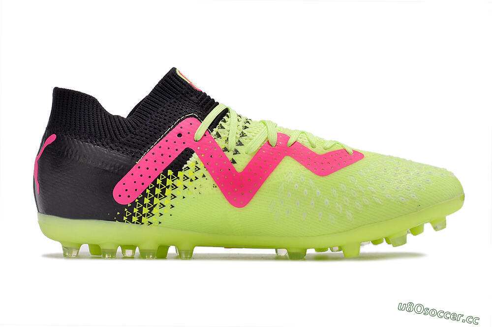 Men's Puma Future Ultimate MG Multi Ground Low-Tops Football Boots - Green/Pink/Black 6