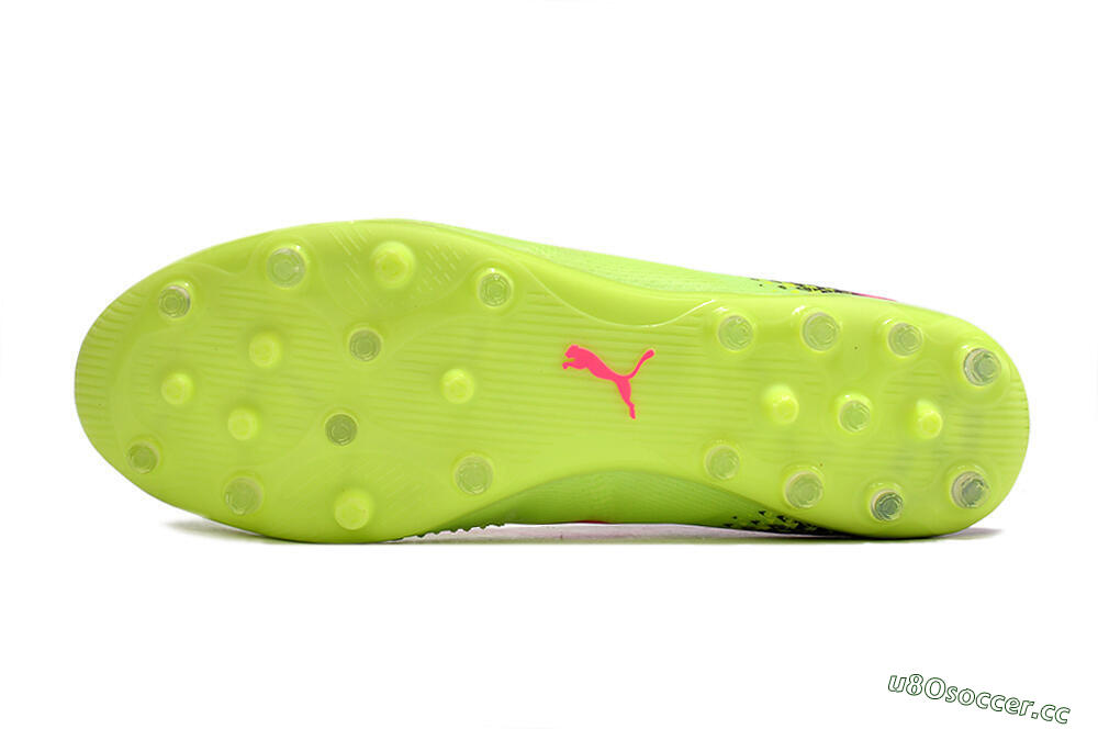 Men's Puma Future Ultimate MG Multi Ground Low-Tops Football Boots - Green/Pink/Black 7