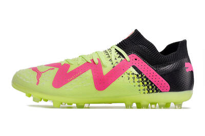 Men's Puma Future Ultimate MG Multi Ground Low-Tops Football Boots - Green/Pink/Black