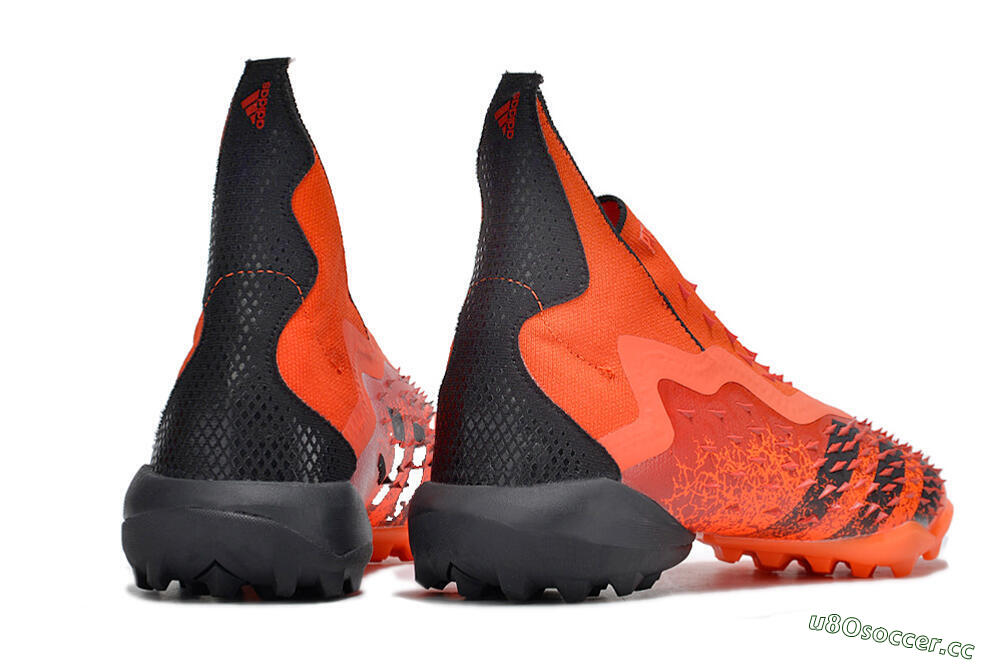 Men's Adidas Predator Freak+ TF Artificial Turf High-Tops Football Shoes - Orange/Black 6