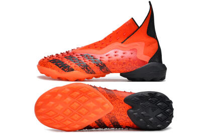 Men's Adidas Predator Freak+ TF Artificial Turf High-Tops Football Shoes - Orange/Black
