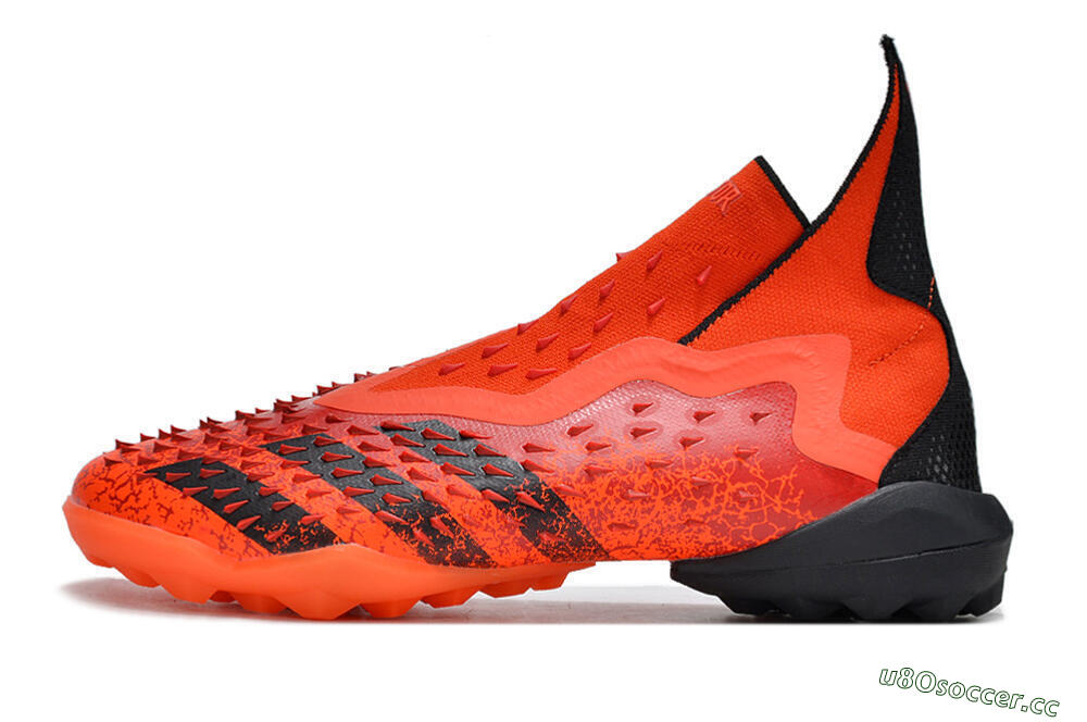 Men's Adidas Predator Freak+ TF Artificial Turf High-Tops Football Shoes - Orange/Black 0