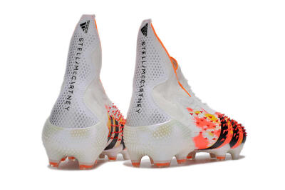 Men's Adidas Predator Freak+ FG Firm Ground High-Tops Football Boots - White/Black/Orange