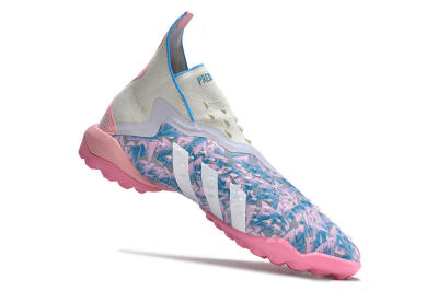 Men's Adidas Predator Freak+ TF Artificial Turf High-Tops Football Shoes - Purple/Pink/White