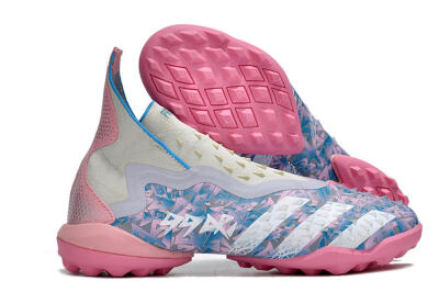 Men's Adidas Predator Freak+ TF Artificial Turf High-Tops Football Shoes - Purple/Pink/White