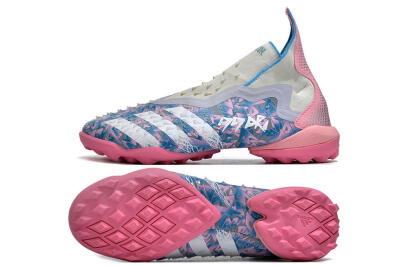Men's Adidas Predator Freak+ TF Artificial Turf High-Tops Football Shoes - Purple/Pink/White