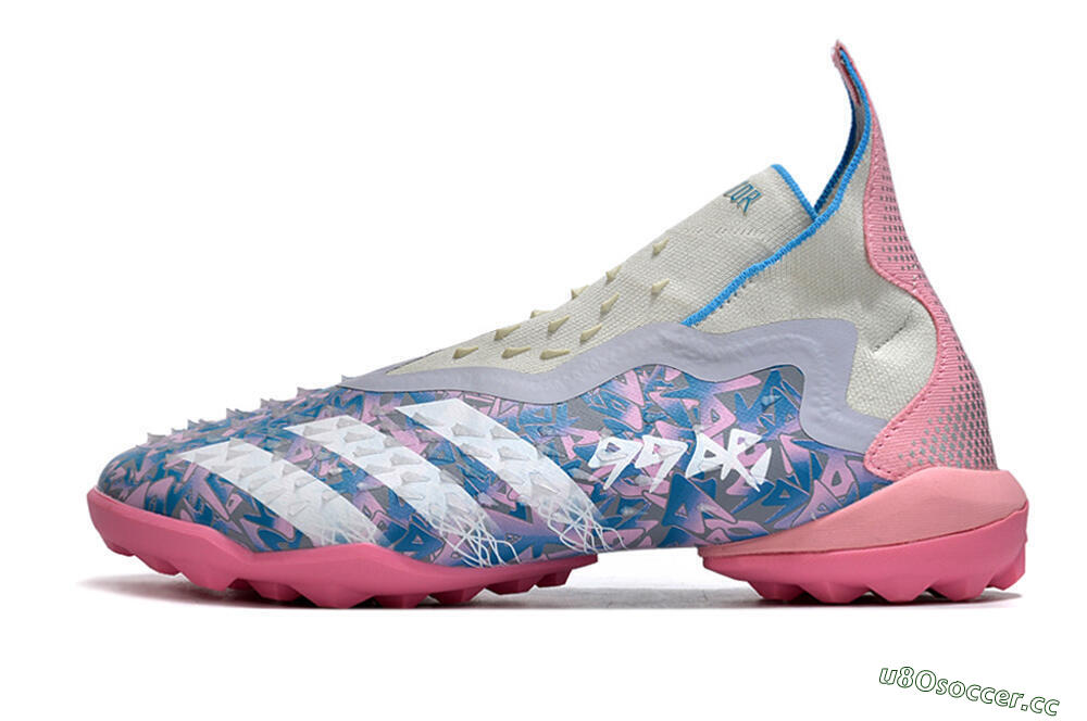 Men's Adidas Predator Freak+ TF Artificial Turf High-Tops Football Shoes - Purple/Pink/White 0