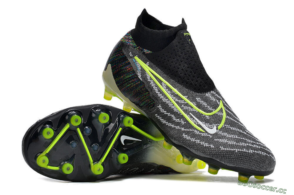 Men's Nike Phantom GX Elite DF AG Artificial Grass High-Tops Football Boots - Black/Rainbow 3