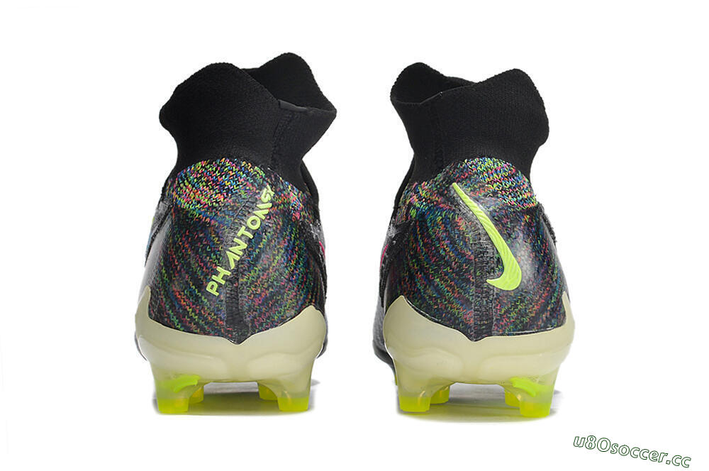 Men's Nike Phantom GX Elite DF AG Artificial Grass High-Tops Football Boots - Black/Rainbow 5