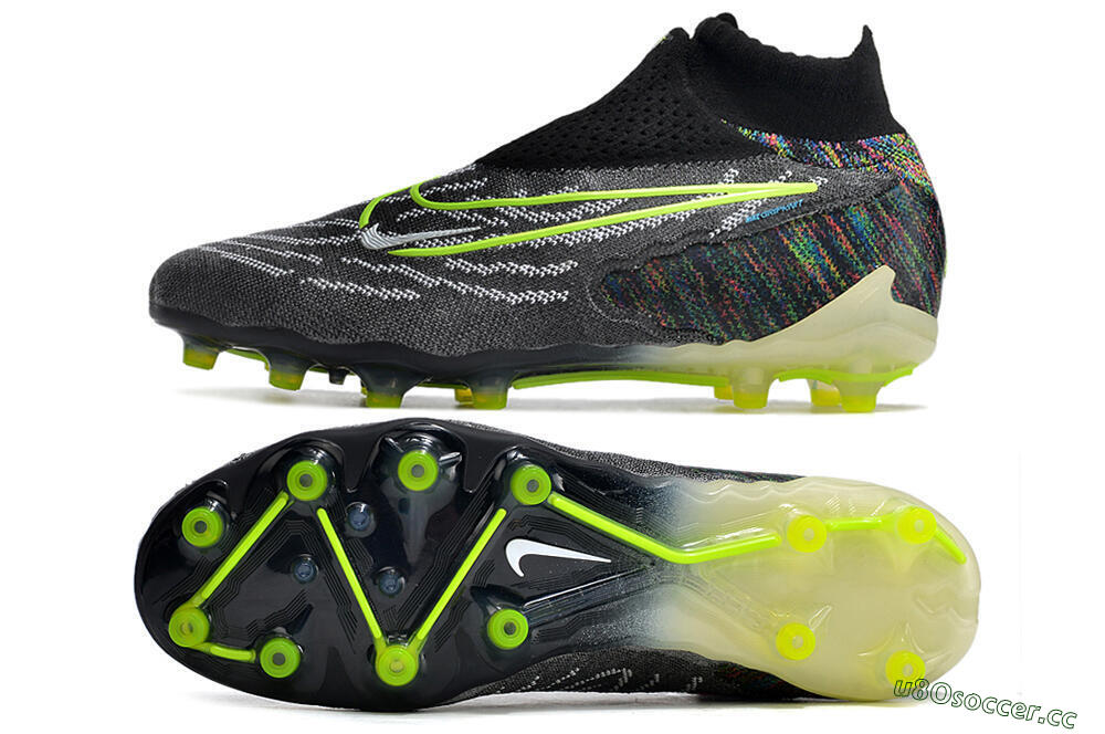 Men's Nike Phantom GX Elite DF AG Artificial Grass High-Tops Football Boots - Black/Rainbow 1