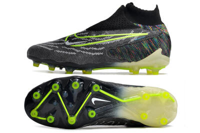 Men's Nike Phantom GX Elite DF AG Artificial Grass High-Tops Football Boots - Black/Rainbow