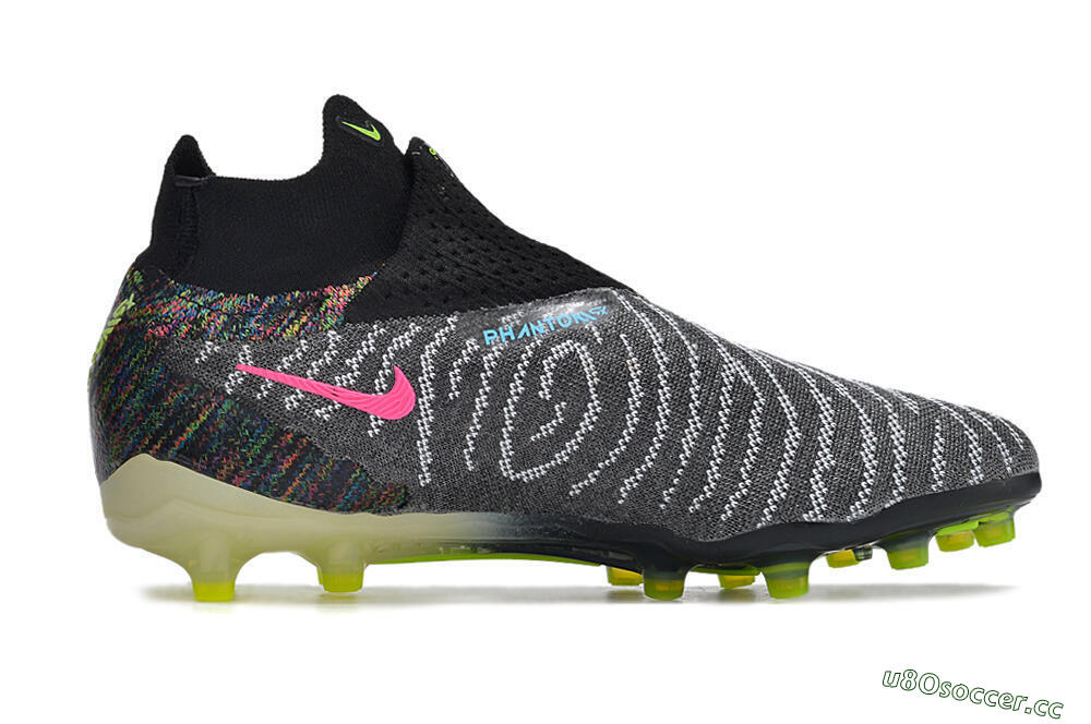 Men's Nike Phantom GX Elite DF AG Artificial Grass High-Tops Football Boots - Black/Rainbow 7