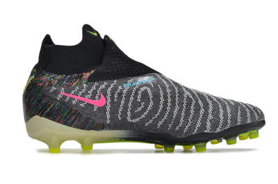 Men's Nike Phantom GX Elite DF AG Artificial Grass High-Tops Football Boots - Black/Rainbow