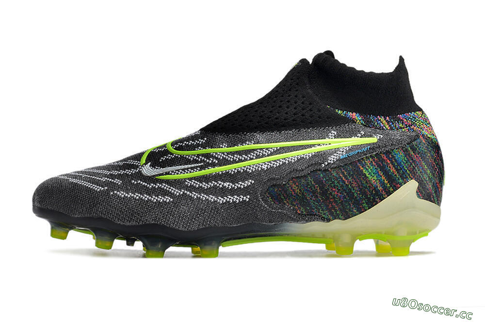 Men's Nike Phantom GX Elite DF AG Artificial Grass High-Tops Football Boots - Black/Rainbow 0