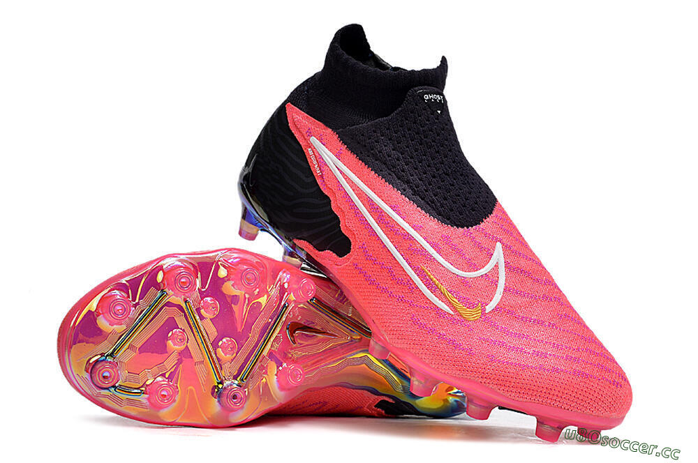 Men's Nike Phantom GX Elite DF AG Artificial Grass High-Tops Football Boots - Pink/White/Black 3
