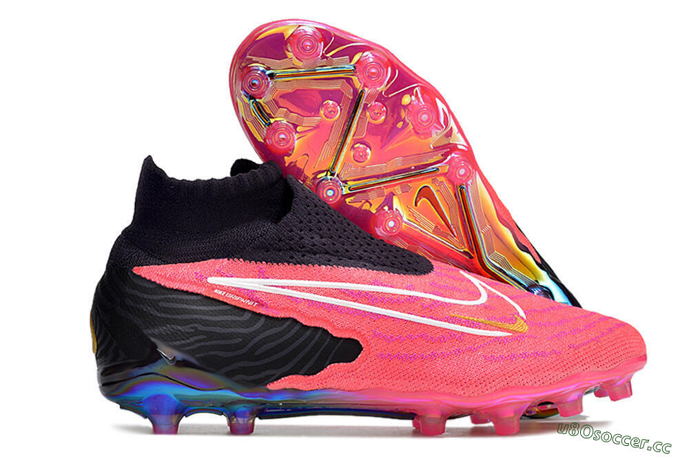 Men's Nike Phantom GX Elite DF AG Artificial Grass High-Tops Football Boots - Pink/White/Black 2