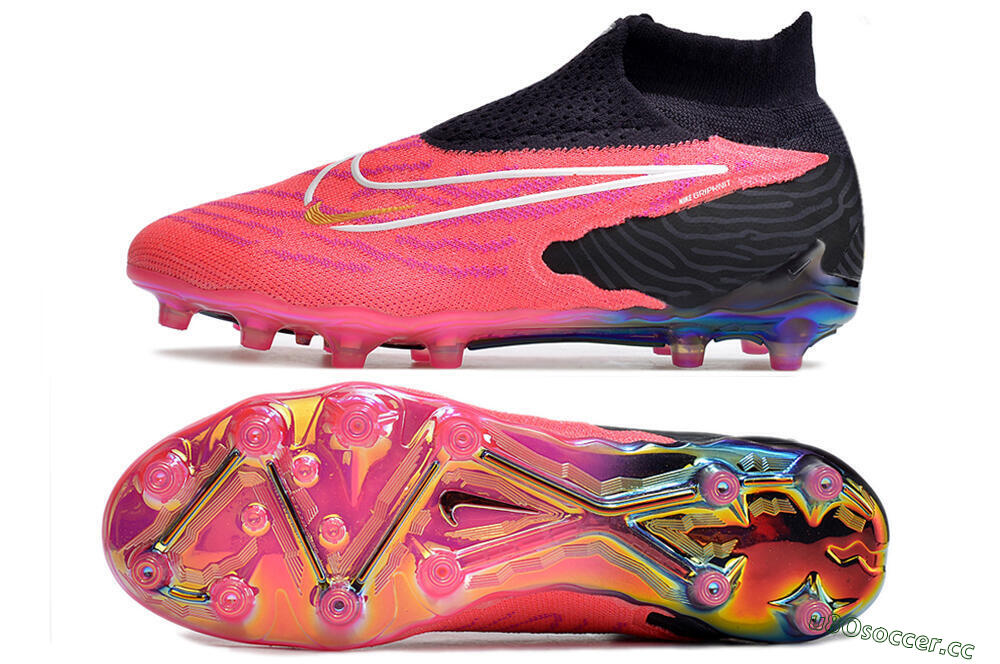 Men's Nike Phantom GX Elite DF AG Artificial Grass High-Tops Football Boots - Pink/White/Black 1