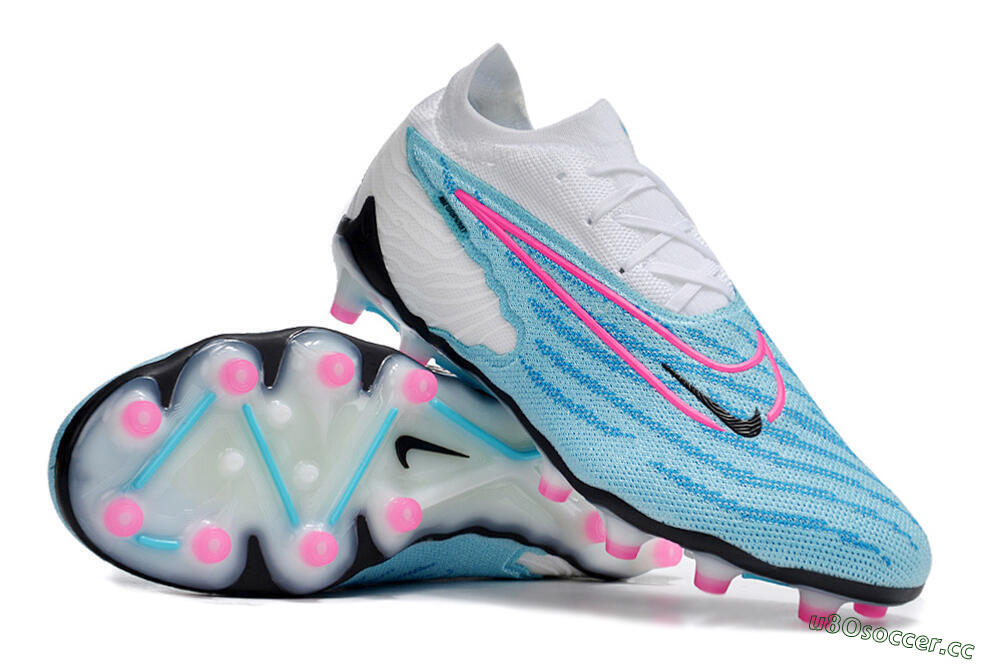 Men's Nike Phantom GX Elite AG Artificial Grass Low-Tops Football Boots - Blue/Pink/White 3