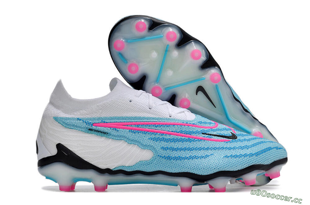 Men's Nike Phantom GX Elite AG Artificial Grass Low-Tops Football Boots - Blue/Pink/White 2
