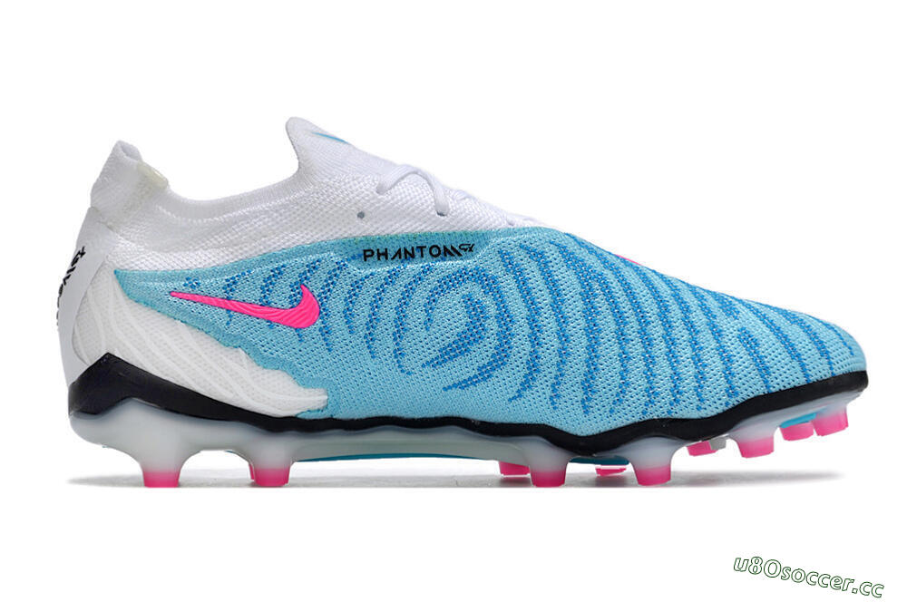 Men's Nike Phantom GX Elite AG Artificial Grass Low-Tops Football Boots - Blue/Pink/White 7