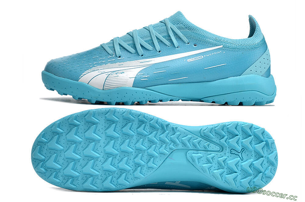 Men's Puma Ultra Ultimate TF Artificial Turf Low-Tops Football Shoes - Blue/White 1