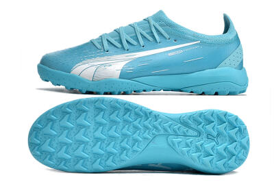 Men's Puma Ultra Ultimate TF Artificial Turf Low-Tops Football Shoes - Blue/White