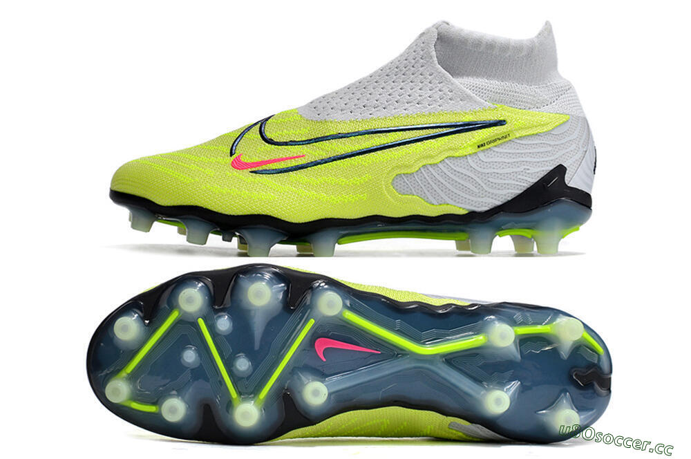 Men's Nike Phantom GX Elite DF AG Artificial Grass High-Tops Football Boots - Green/Blue/White 1
