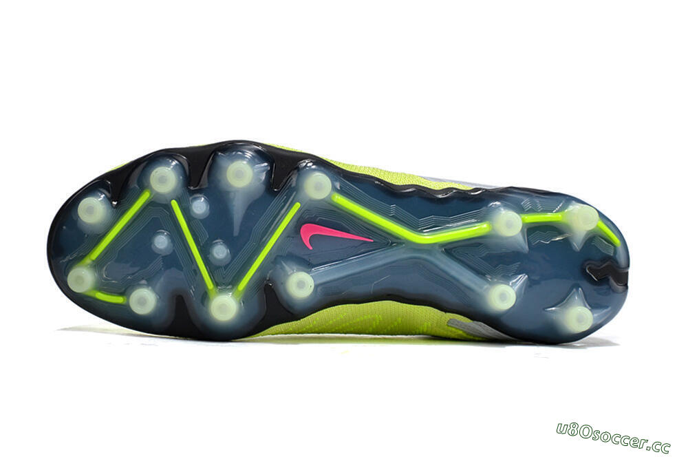 Men's Nike Phantom GX Elite DF AG Artificial Grass High-Tops Football Boots - Green/Blue/White 6