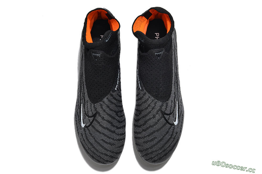 Men's Nike Phantom GX Elite DF AG Artificial Grass High-Tops Football Boots - Black/Grey/White 4