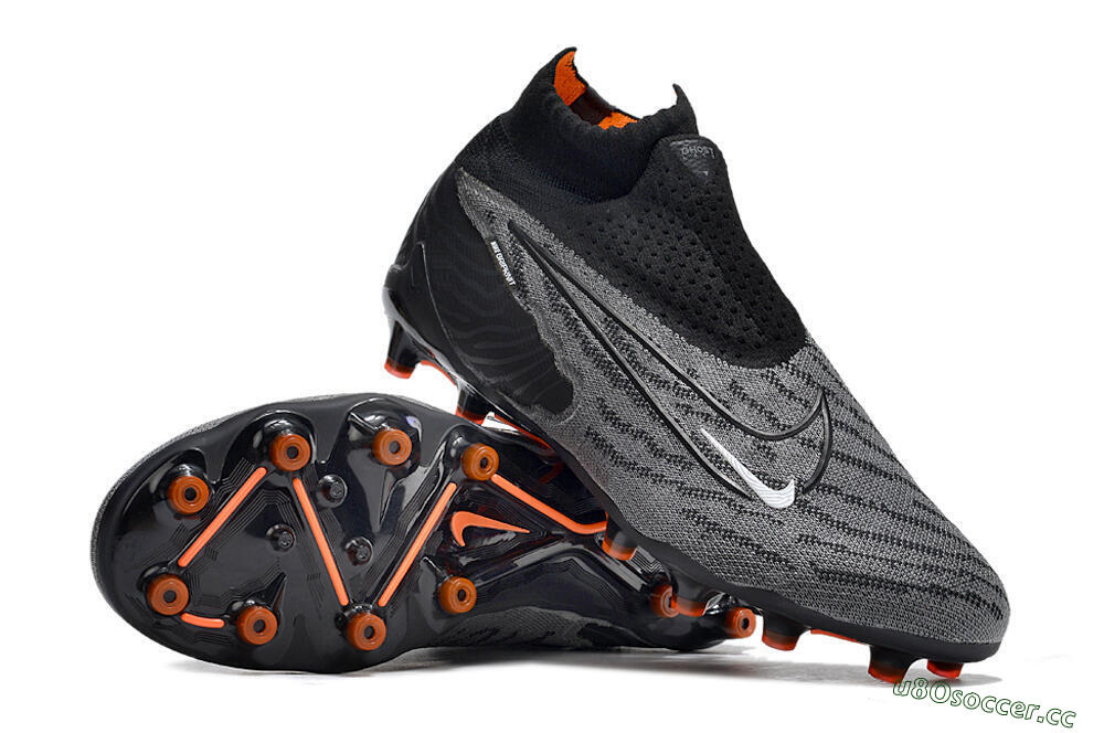 Men's Nike Phantom GX Elite DF AG Artificial Grass High-Tops Football Boots - Black/Grey/White 3