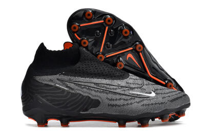 Men's Nike Phantom GX Elite DF AG Artificial Grass High-Tops Football Boots - Black/Grey/White