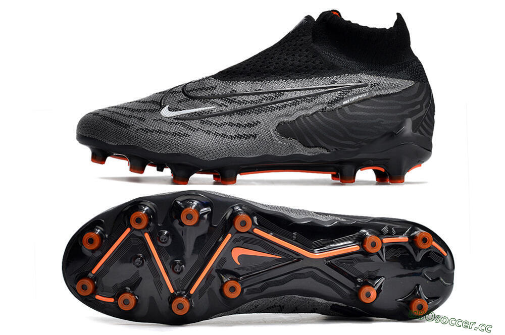 Men's Nike Phantom GX Elite DF AG Artificial Grass High-Tops Football Boots - Black/Grey/White 1