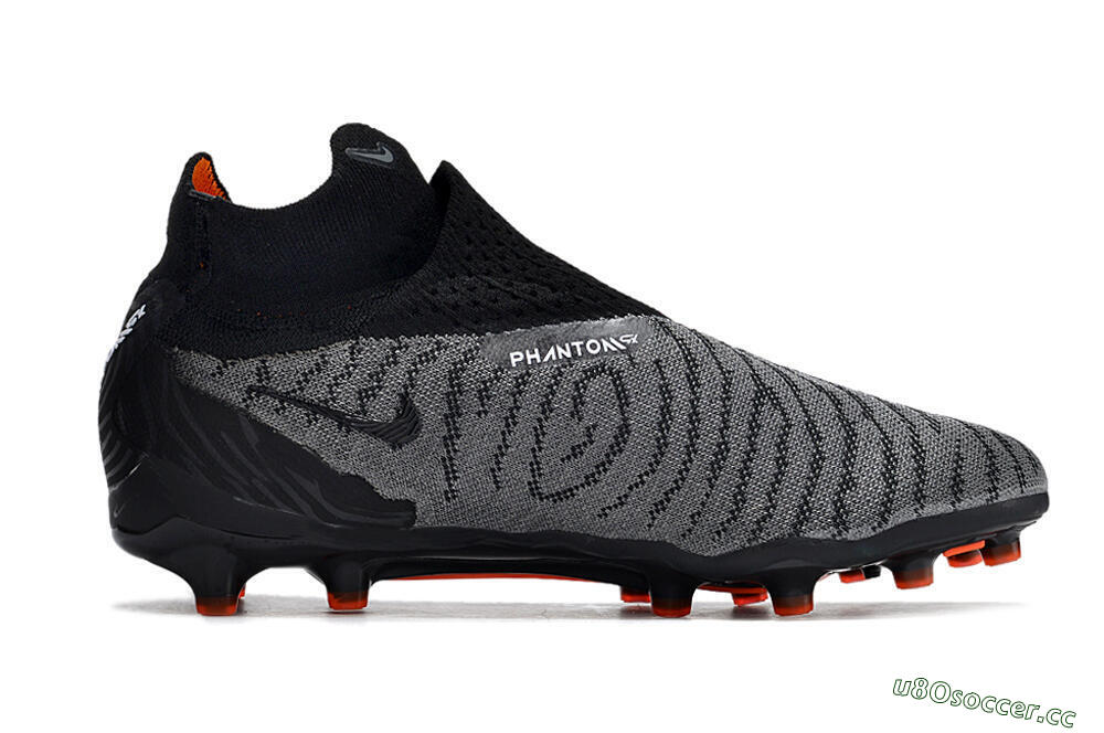 Men's Nike Phantom GX Elite DF AG Artificial Grass High-Tops Football Boots - Black/Grey/White 7
