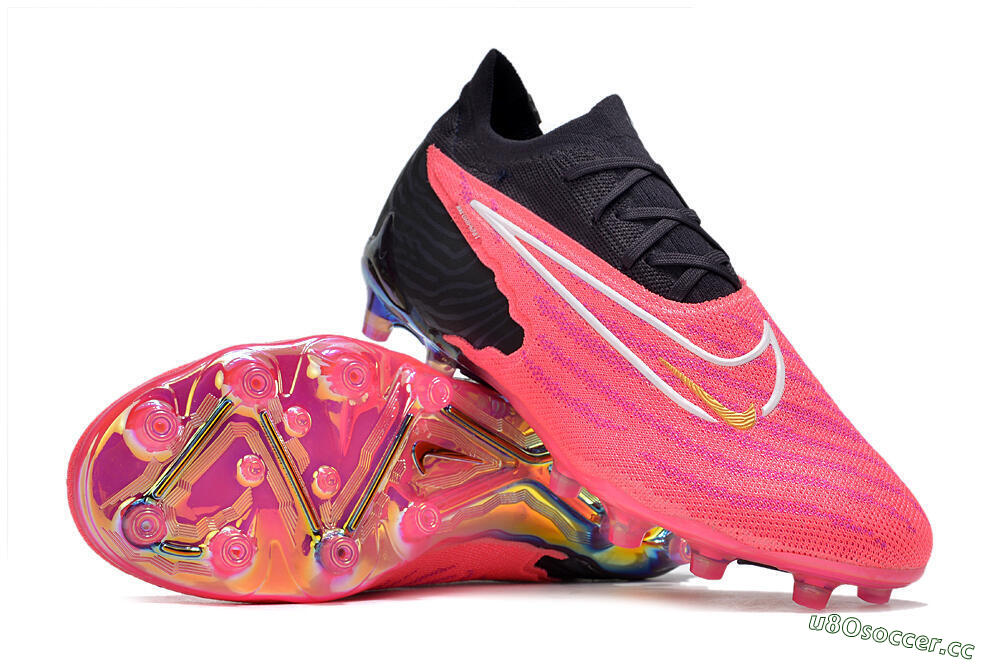 Men's Nike Phantom GX Elite AG Artificial Grass Low-Tops Football Boots - Pink/White/Black 3
