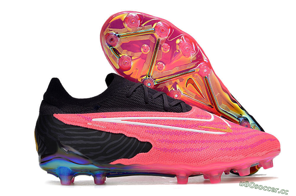 Men's Nike Phantom GX Elite AG Artificial Grass Low-Tops Football Boots - Pink/White/Black 2