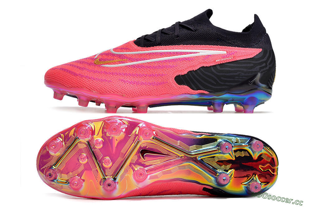 Men's Nike Phantom GX Elite AG Artificial Grass Low-Tops Football Boots - Pink/White/Black 1