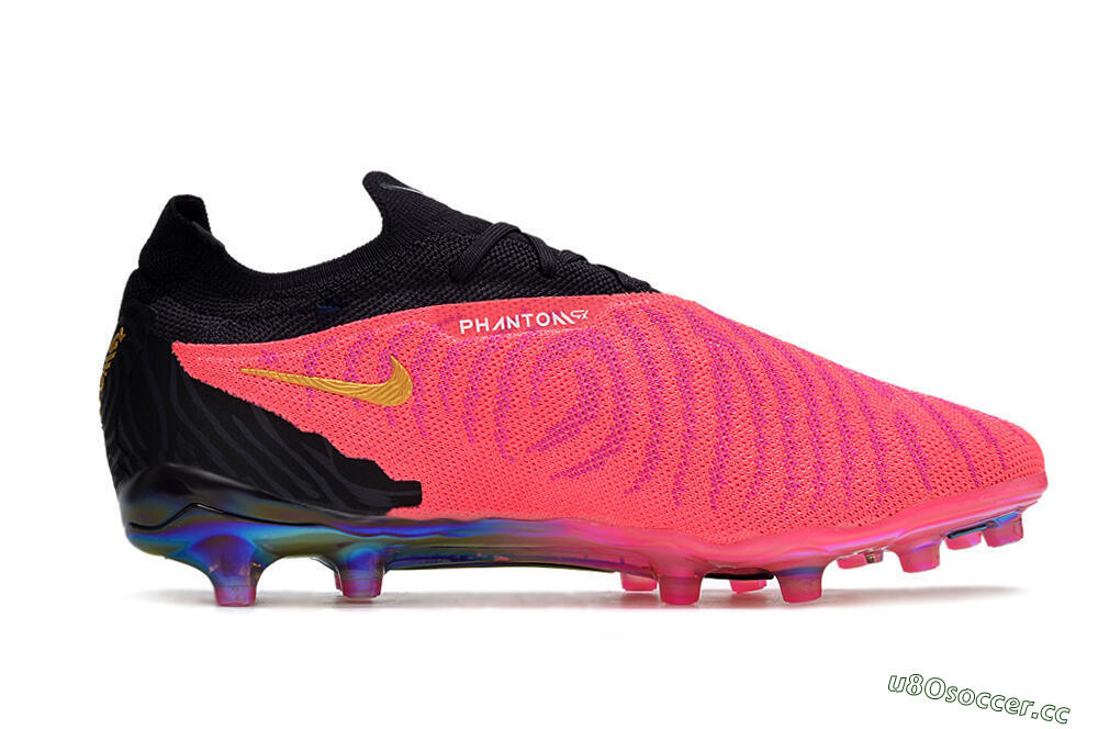 Men's Nike Phantom GX Elite AG Artificial Grass Low-Tops Football Boots - Pink/White/Black 7